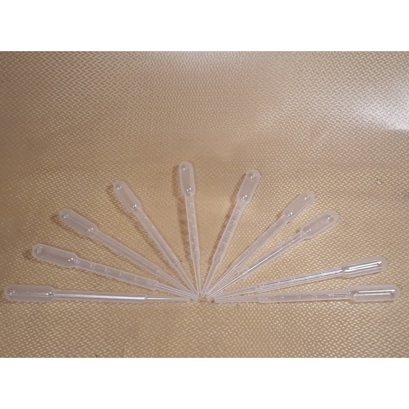 Pipette en Plastique à dosage gradué Goutte à goutte Pasteur (3ml)