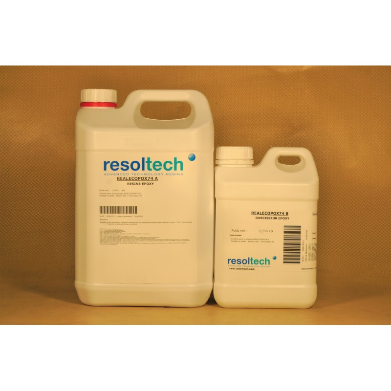 KIT RESINE EPOXY BIOSOURCÉE (31 sur le mélange) REALECOPOX 74