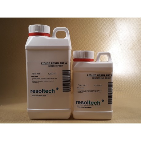 KIT RESINE EPOXY TRANSPARENTE RESIN ART 1,5 kgs